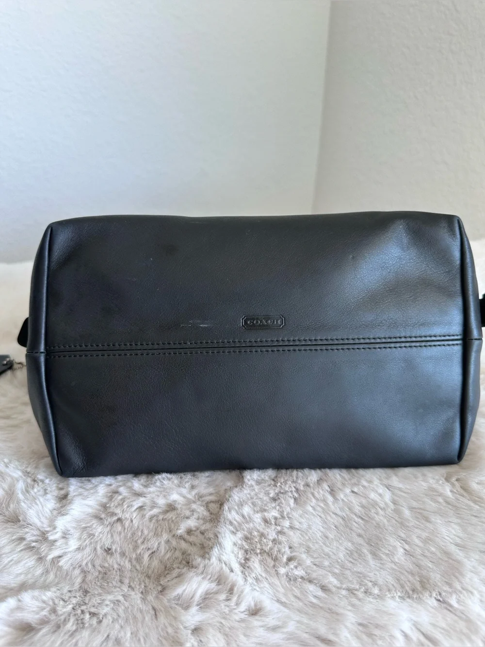Coach Twill Travel Kit style # 5488 Black Canvas/Leather‎ toiletries rare